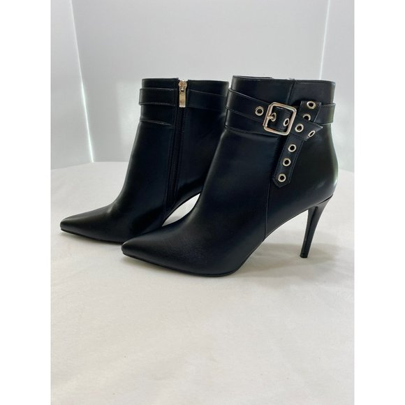 New Lulus Senne Black Pointed Toe High Heel Ankle Booties Size 9 - Picture 2 of 12